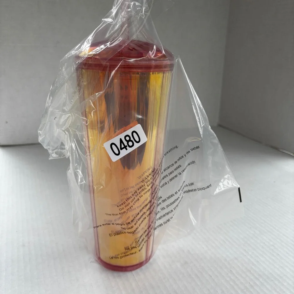 Starbucks 24oz‎ Venti Iridescent Sunset Orange Pink Tumbler Cold Cup 011113983